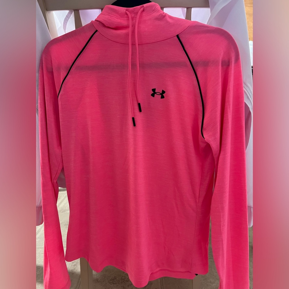 NWOTUnder Armour Vibrant Pink Pullover with Black Accents